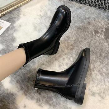 오노마 ONM 깔끔한 디자인 여자 블랙부츠 따뜻한 기모안감 캐주얼 S8534409