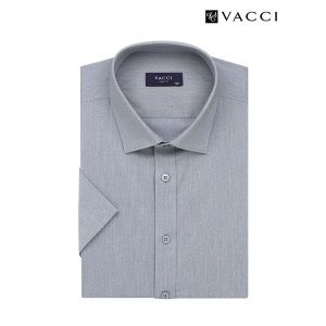 바찌 카치온 스판 솔리드 슬림핏 반소매 셔츠 그레이 VD1O2BS613G