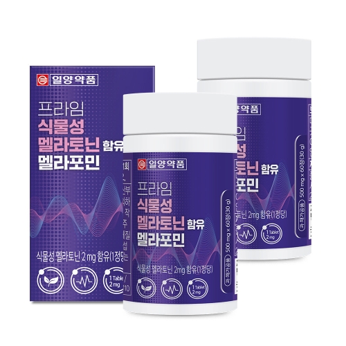 일양약품 프라임 식물성 멜라토닌 함유 멜라포민 500mg 60정 (2개)_이미지