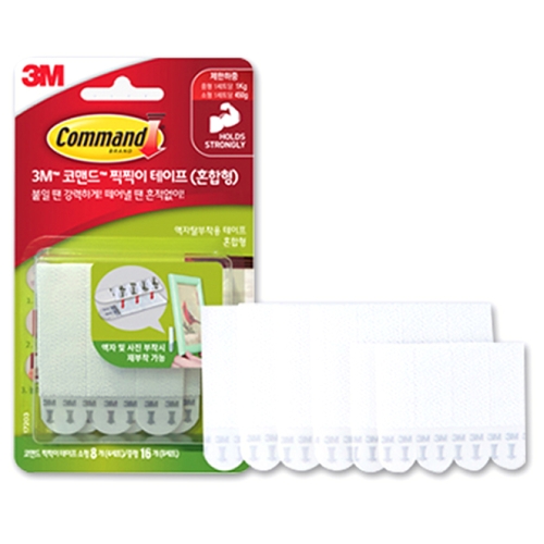 3M 코맨드 찍찍이 벨크로테입 24입 (혼합형)