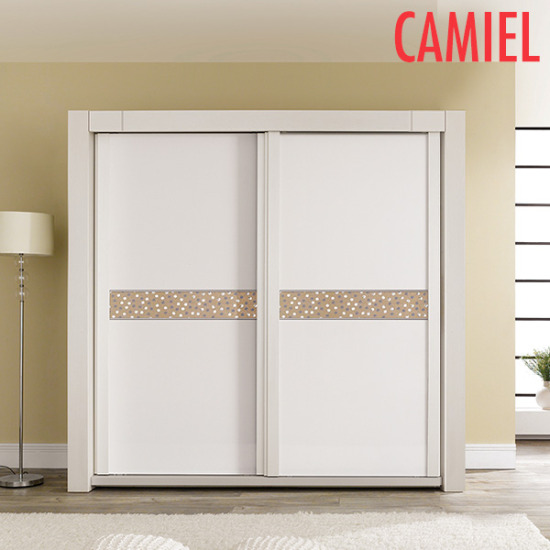 까미엘 할로나 슬라이딩 옷장세트 선반형 (202cm)