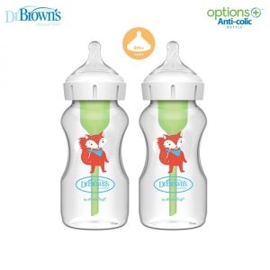 닥터브라운 와이드넥 옵션스 플러스 데코 유리젖병 270ml (2개)_이미지
