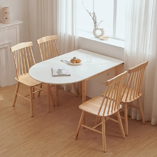 스칸디아 오트 접이식 확장형 식탁 1600 (의자4개)_이미지