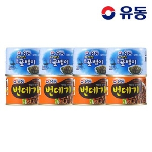 유성물산교역 유동 자연산골뱅이 140g 4개 + 번데기 130g 4개_이미지