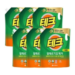 LG생활건강 테크 알레르기 원인물질 제거 일반용 리필 2L (6개)