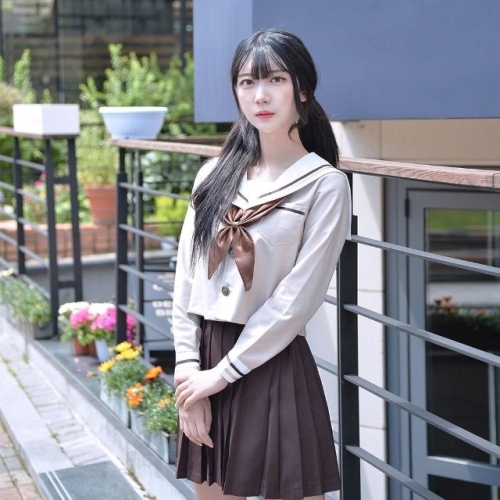 브라운 교복몰 세트 세라복 졸업사진컨셉 여학생 WFK9XR8_이미지