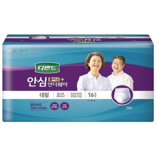 유한킴벌리 디펜드 안심플러스 언더웨어 대형 16개 (4팩(64개))