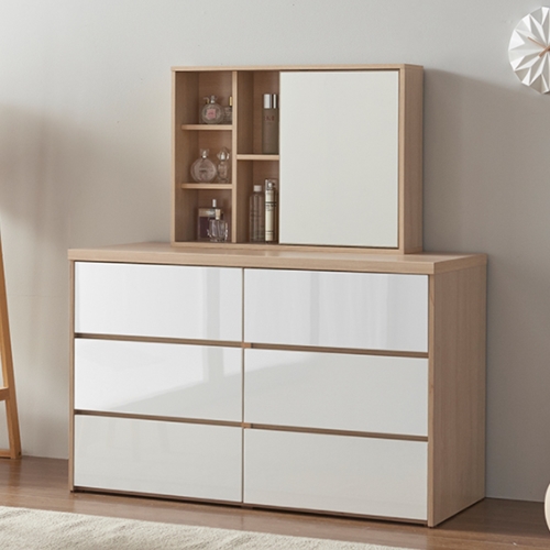 소티디자인 문라이트 3단 와이드 서랍장 슬라이딩 화장대 1200_이미지