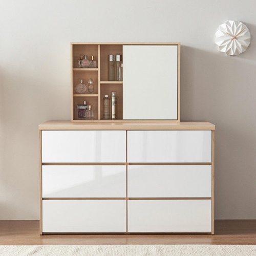 소티디자인 문라이트 3단 와이드 서랍장 슬라이딩 화장대 1200_이미지