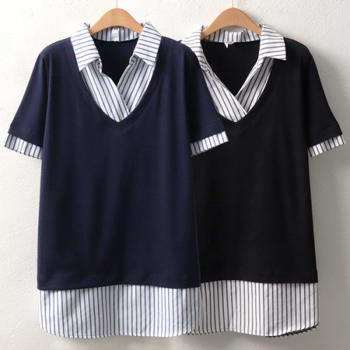 아이우먼 위쉬몰 MN 크로스카라줄지셔츠 5700H404 빅사이즈