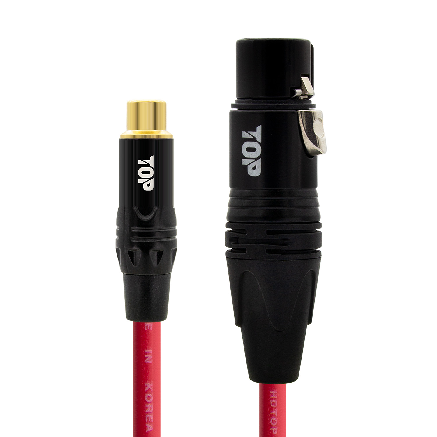 탑라인에이치디 HDTOP RCA 암 to XLR 암 케이블 블랙레드 (1m, HT-TP5949)_이미지