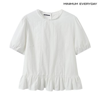 미니멈 에브리데이 레이스 프릴 소매 퍼프 반팔 블라우스 EC2BA002D