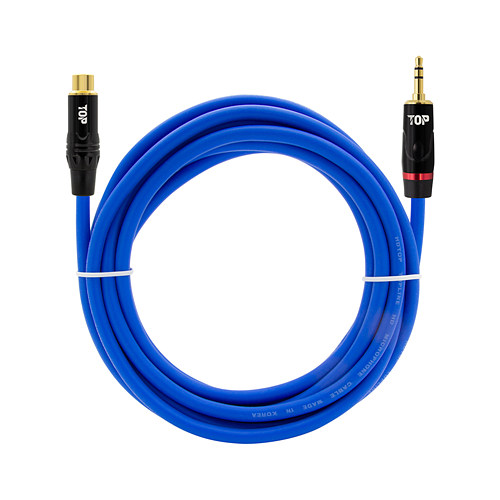 탑라인에이치디 HDTOP RCA to 3.5mm 스테레오 블루 케이블 (20m, HT-TP1524)