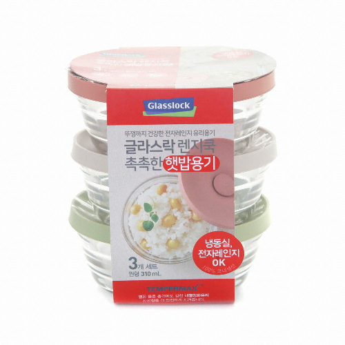 글라스락 렌지쿡 햇밥용기 310ml (3개)_이미지