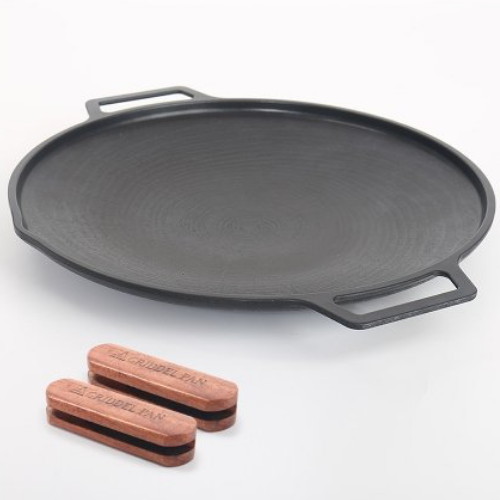 씨엔디상사 벨라로사 국내산 IH 인덕션 캠핑 그리들팬 + 우드손잡이 (30cm)