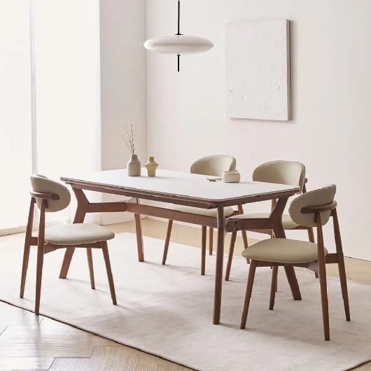 나무뜰 노체 양면 통세라믹 애쉬 원목 식탁 1600 (의자4개)_이미지