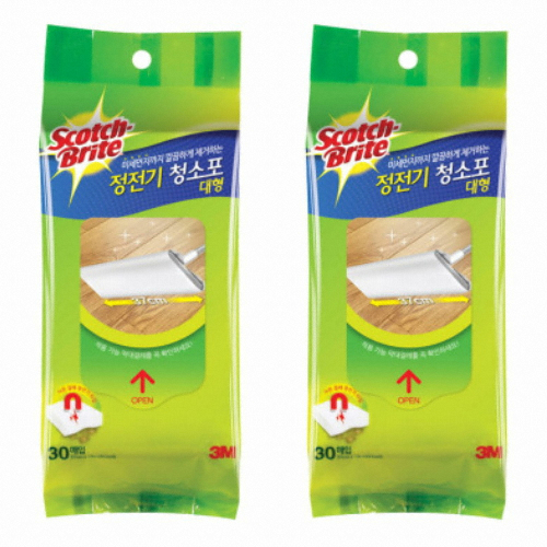 3M 스카치브라이트 정전기 청소포 대형 30매 (2개(60매))_이미지