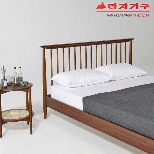 라자가구 비바 카밀라 원목 침대 Q (본넬스프링)_이미지