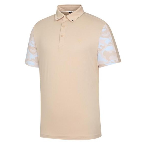 레노마골프 등판 카모 카라 반팔 티셔츠 RMTYM2116 (509, 베이지)_이미지