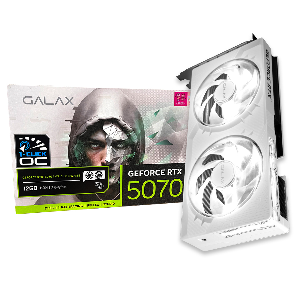 갤럭시 GALAX 지포스 RTX 5070 WHITE OC D7 12GB_이미지