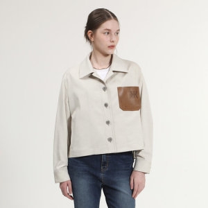 엑스아이엑스 XIX 데님라이크 레더패치 자켓-X1F11WJK060_이미지