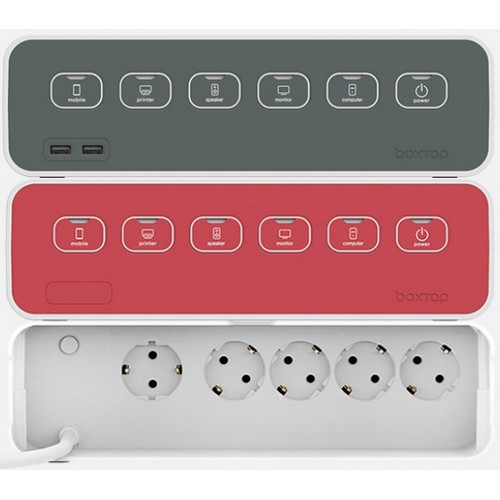 에이블루 박스탭 5구 개별스위치 USB 멀티탭 AB520 (2.3m)_이미지