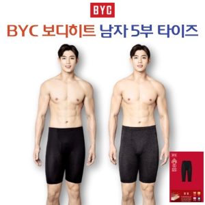 보디히트 남성 발열 타이즈 5부 내복 바지 BYU2149 검정색 100