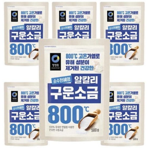 청정원 순수천혜염 알칼리 구운소금 500g (6개)_이미지