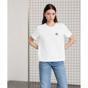 캘빈클라인 진 CALVIN KLEIN JEANS 여성 레귤러핏 스몰 모노그램 로고 반팔 티셔츠 47AB801 YAA 47AB801YA..