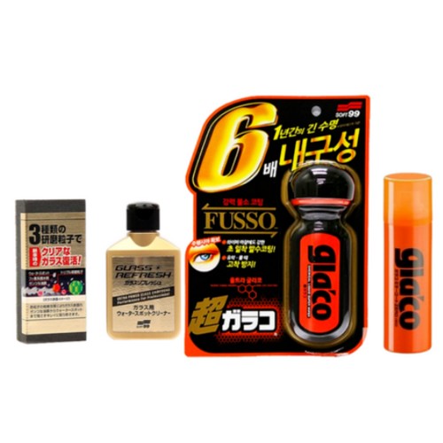 소프트99 글라코 유리발수 코팅제 G-19 70ml + 글라코 미러코트제로 40ml + G-73 고성능 유막제거제 80ml