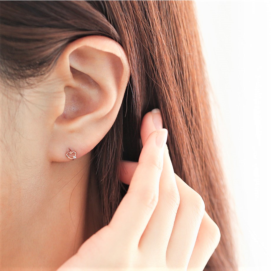 이랜드 로이드 18K 데일리 베이직 빅토리아 하트 귀찌 귀걸이 LOFG2009G