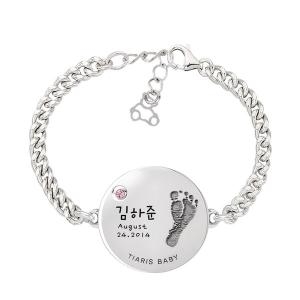 TIARIS 첫발자국 발도장 발자국 실버 미아방지팔찌 ST7788B_이미지