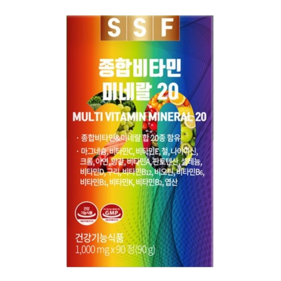 순수식품 종합비타민 미네랄 20 90정 (2개)_이미지