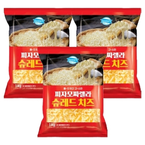 동원F&B 덴마크 피자모짜렐라 슈레드치즈 1kg (3개)