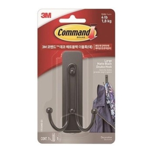 3M 코맨드 17036 데코 매트블랙 더블 훅 대 WE592EB