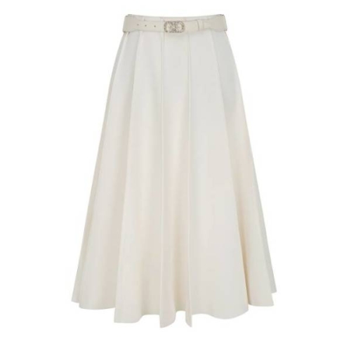 더아이잗컬렉션 핀턱 인밴딩 플레어 스커트 CS2B0SK211 -DG