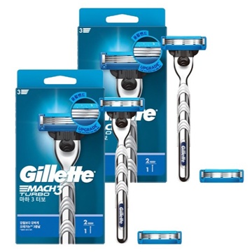 질레트 2024 마하3 터보 + 면도날 (면도기2개+날2개)_이미지