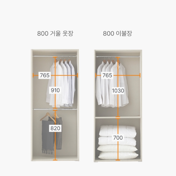 동서가구 이즈 클래스 전신거울 긴문 옷장 세트 1600_이미지