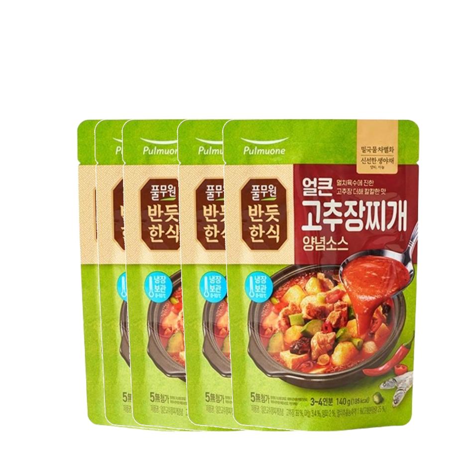 풀무원 반듯한식 얼큰 고추장 찌개양념 140g