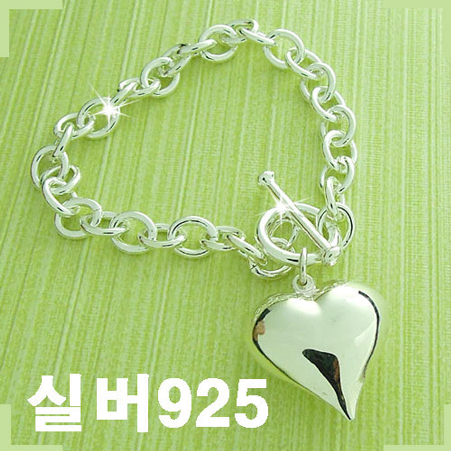 고품격 웅장한 통통하트 체인 실버팔찌 50005b 선물용