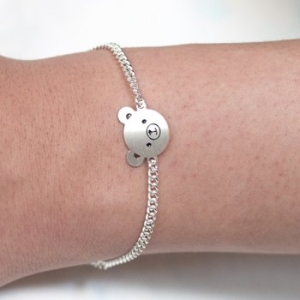 [불명] 르클레보 아기곰돌이 미아방지 실버팔찌 SB9373_이미지