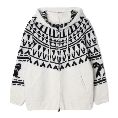 동광인터내셔날 애드혹 여성 노르딕 패턴 니트 후드 집업 HC2GD51_DJ_이미지