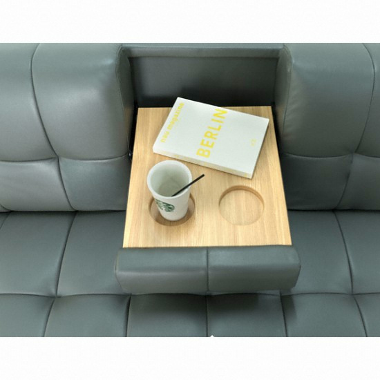 에보니아 맥심 컵홀더 가죽 소파베드 3인용_이미지