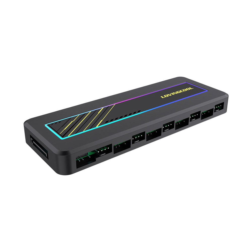 러빙쿨 K47 ARGB PWM F-USB 9핀 쿨링팬 허브 컨트롤러 (블랙)_이미지