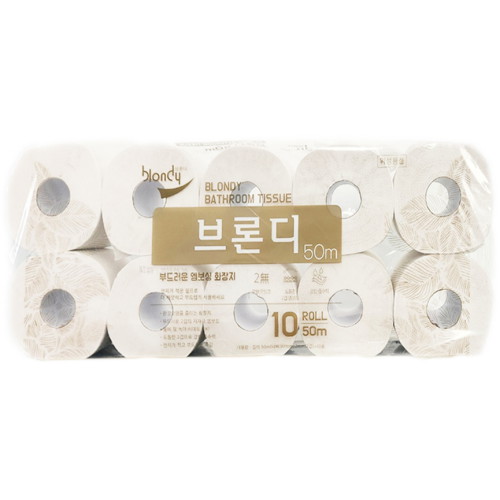 부드러운 엠보싱 화장지 50m (10롤)