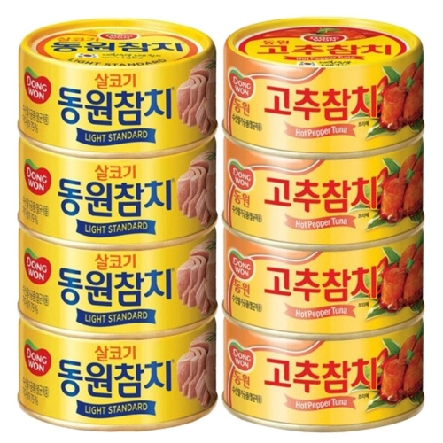 라이트 스탠다드 참치 100g 4개 + 고추 참치 100g 4개