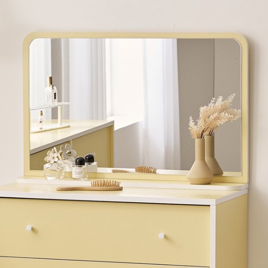 나무뜰 마몽 E0 양면 6단 와이드 서랍장+화장대 거울 1200_이미지