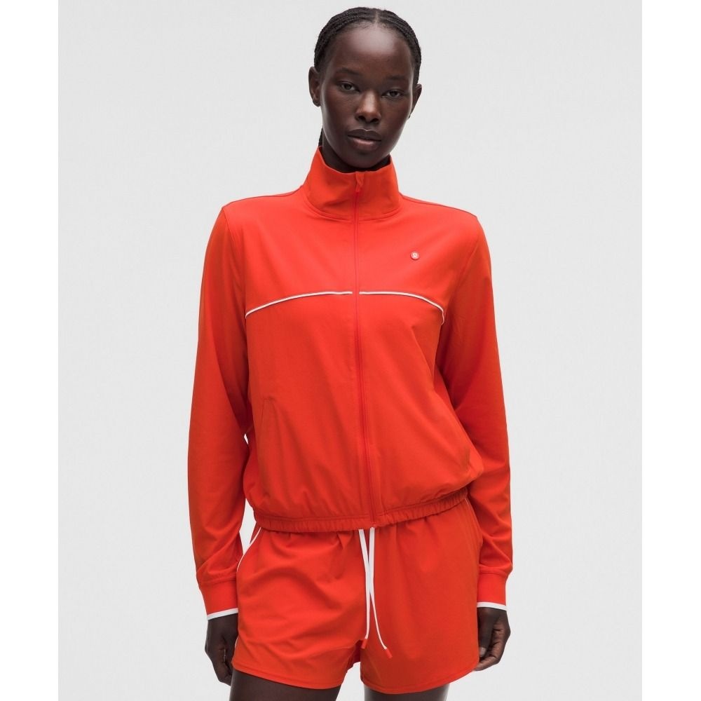 LULULEMON 코트 라이벌 테니스 트랙 재킷 CRYE WHT LW3KLLS-075740 274137