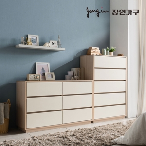 크라운 빅와이드 2000 서랍장 세트B 5단+3단
