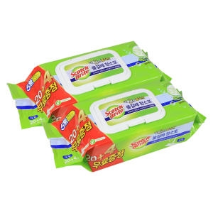 3M 스카치브라이트 물걸레 청소포 더블액션 플러스 대형 24매 (2개)